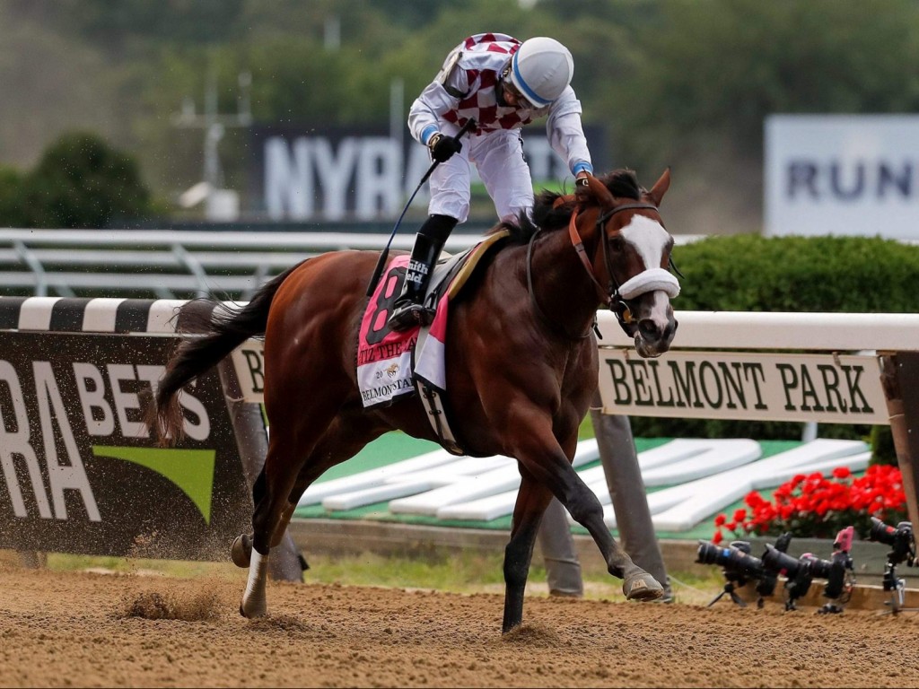 Foto: Aos esbarros, Tiz The Law vence o Belmont Stakes (G1)