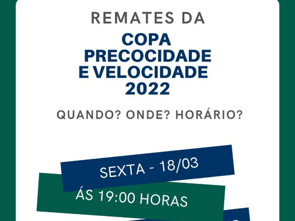 Foto: Copa Precocidade e Velocidade: remates, inscrições para 2023 e outras informações