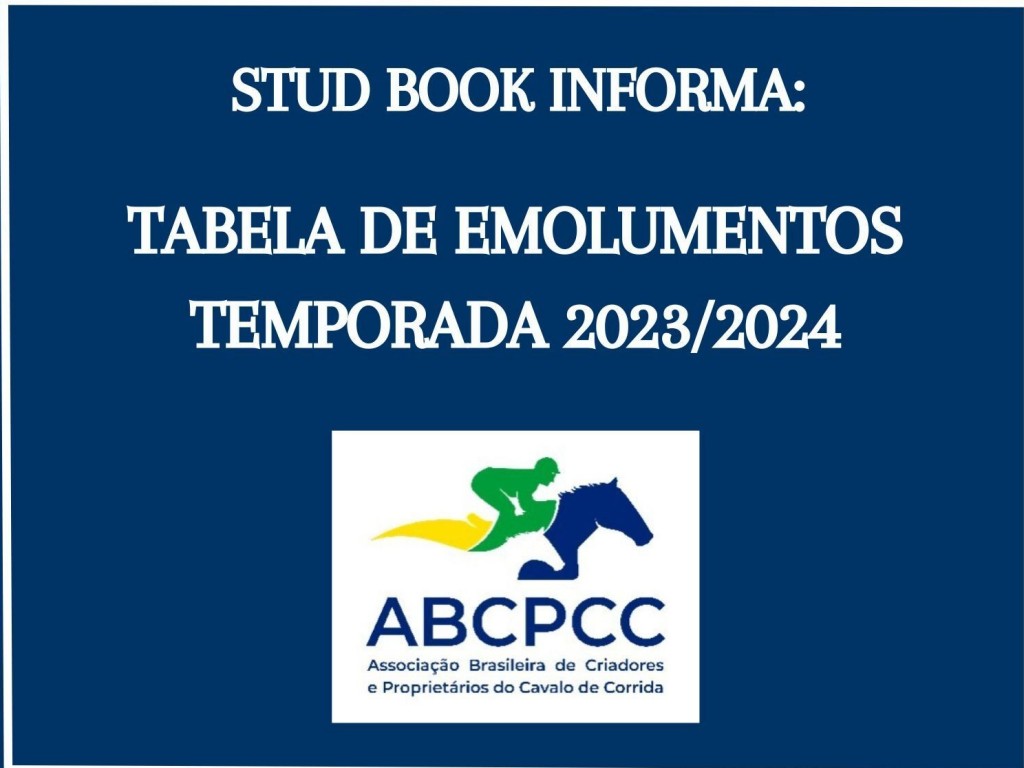 Foto: Stud Book Brasileiro informa: tabela de emolumentos da temporada 2023/2024